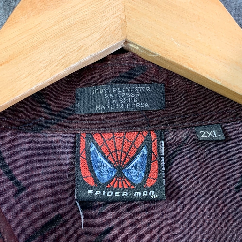 Vintage 2002 Spider-Man Shirt Men 2XL Movie Promo AOP Marvel Y2K - Picture 2 of 8